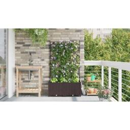 Berkfield Home Stunning Garden Planter with Trellis 2 pcs Brown 80x40x143 cm - Size: 80 x 40 x 143 cm - thumbnail 4