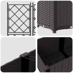 Berkfield Home Stunning Garden Planter with Trellis 2 pcs Brown 80x40x143 cm - Size: 80 x 40 x 143 cm - thumbnail 8
