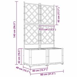 Berkfield Home Stunning Garden Planter with Trellis 2 pcs Brown 80x40x143 cm - Size: 80 x 40 x 143 cm - thumbnail 9