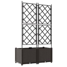 Berkfield Home Stunning Garden Planter with Trellis 2 pcs Brown 80x40x143 cm - Size: 80 x 40 x 143 cm - thumbnail 7
