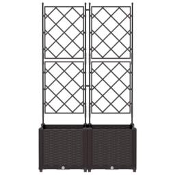 Berkfield Home Stunning Garden Planter with Trellis 2 pcs Brown 80x40x143 cm - Size: 80 x 40 x 143 cm - thumbnail 5