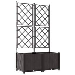 Berkfield Home Stunning Garden Planter with Trellis 2 pcs Brown 80x40x143 cm - Size: 80 x 40 x 143 cm - thumbnail 3