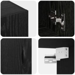 Berkfield Home Wall Cabinet Black oak 60 x 31 x 60 cm Engineered wood - thumbnail 9