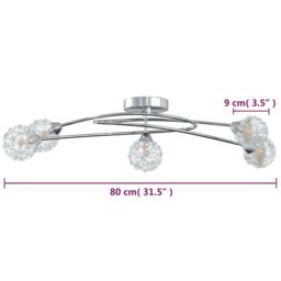 Berkfield Home Ceiling Lamp with Mesh Wire Shades for 5 G9 LED Lights in Black - thumbnail 6