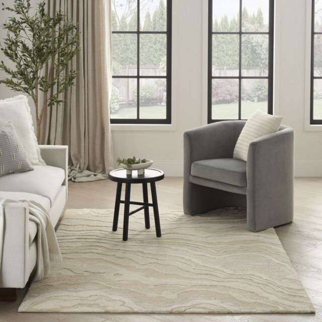 The Rug Shop UK Beige Handmade Wool Modern Abstract Cotton Backing Area Rug - Size: 250 cm x 350 cm - image 1