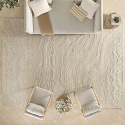 The Rug Shop UK Beige Handmade Wool Modern Abstract Cotton Backing Area Rug - Size: 250 cm x 350 cm - thumbnail 4