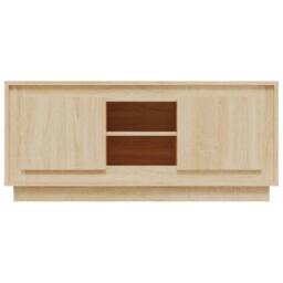 Berkfield Home TV Cabinet Sonoma Oak 102x35x45 cm Engineered Wood in Light Tan - Size: 102 x 35 x 45 cm - thumbnail 6