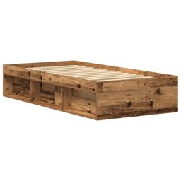Berkfield Home Bed Frame without Mattress Old Wood 75x190 cm Engineered Wood in Brown - thumbnail 7