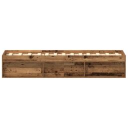 Berkfield Home Bed Frame without Mattress Old Wood 75x190 cm Engineered Wood in Brown - thumbnail 6