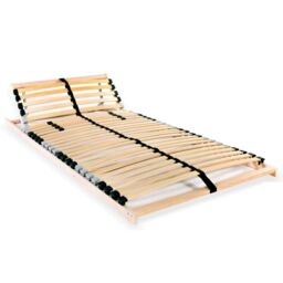Berkfield Home Slatted Bed Base with 28 Slats 7 Zones 90x200 cm in Brown - thumbnail 1