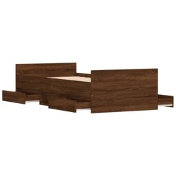 Berkfield Home Bed Frame with Headboard & Footboard Brown Oak 100x200 cm - thumbnail 5
