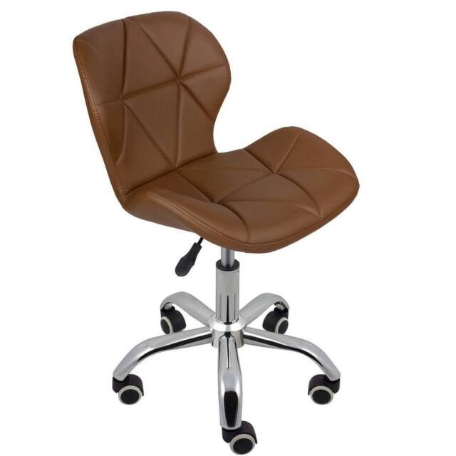SPETLEK Cushioned Computer Desk Office Chair Chrome with Legs in Brown - Size: 0.6m2 - image 1