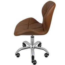 SPETLEK Cushioned Computer Desk Office Chair Chrome with Legs in Brown - Size: 0.6m2 - thumbnail 4