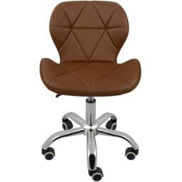 SPETLEK Cushioned Computer Desk Office Chair Chrome with Legs in Brown - Size: 0.6m2 - thumbnail 3