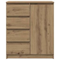 Berkfield Home Sideboard with Drawers Artisan Oak 71x35x84 cm Engineered Wood in Brown - Size: 71 x 35 x 84 cm - thumbnail 6