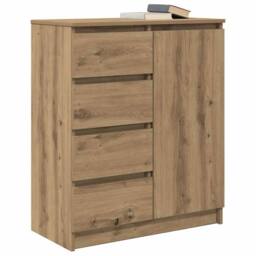Berkfield Home Sideboard with Drawers Artisan Oak 71x35x84 cm Engineered Wood in Brown - Size: 71 x 35 x 84 cm - thumbnail 4