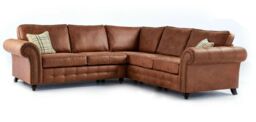 Furniture 786 Oakland Suede Leather 2C2 Corner Sofa in Brown - thumbnail 3