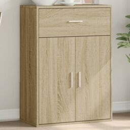Berkfield Home Sideboard Sonoma Oak 60x30x84 cm Engineered Wood in Brown - Size: 60 x 30 x 84 cm - thumbnail 1