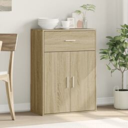 Berkfield Home Sideboard Sonoma Oak 60x30x84 cm Engineered Wood in Brown - Size: 60 x 30 x 84 cm - thumbnail 3