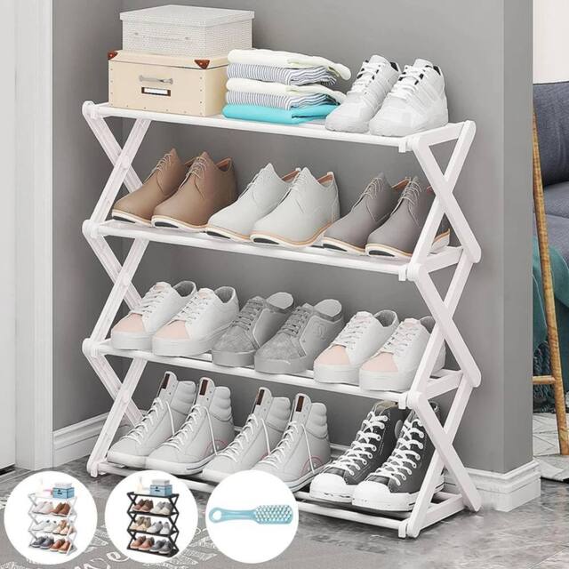 FORGEVIO White Compact 4 Layer Shoe Rack Storage Organizer - image 1