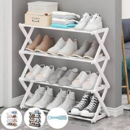 FORGEVIO White Compact 4 Layer Shoe Rack Storage Organizer - thumbnail 1