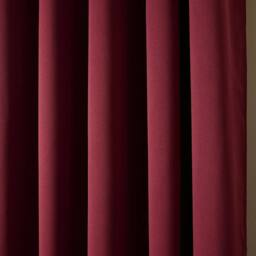 OHS Pair of Thermal Ready Made Eyelet Blackout Curtains in Burgundy - Size: 228 cm width x 228 cm drop - thumbnail 4