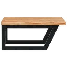 Berkfield Home Basin Shelf Wall Mounted Steel & Solid Wood Oak in Brown - thumbnail 5
