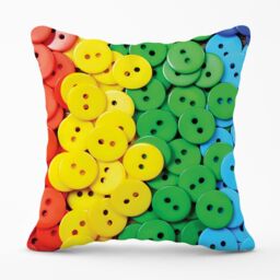Warren Reed - Designer Colourful Buttons Pattern Outdoor Cushion in Green - Size: 60 cm x 60 cm - thumbnail 1