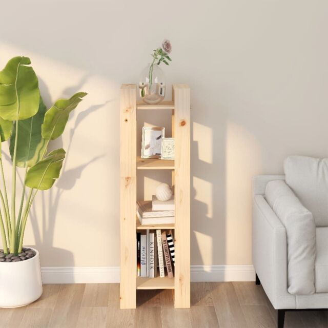 Berkfield Home Book Cabinet/Room Divider 41x35x125 cm Solid Wood Pine in Brown - Size: 41 x 35 x 125 cm - image 1