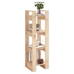 Berkfield Home Book Cabinet/Room Divider 41x35x125 cm Solid Wood Pine in Brown - Size: 41 x 35 x 125 cm - thumbnail 5