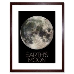 "Artery8 Wall Art Print NASA Our Solar System Earth's Moon Lunar Galileo Image Artwork Framed 9X7 Inch in Brown - Size: W7"" x H9""" - thumbnail 1