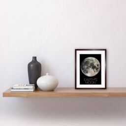 "Artery8 Wall Art Print NASA Our Solar System Earth's Moon Lunar Galileo Image Artwork Framed 9X7 Inch in Brown - Size: W7"" x H9""" - thumbnail 2