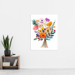 "Artery8 Colourful Floral Bouquet Abstract Watercolour Wall Art Print - Size: W18"" x H24""" - thumbnail 4