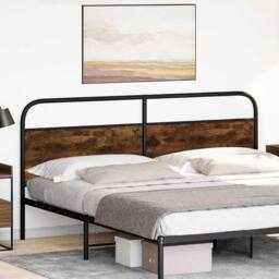 Berkfield Home Headboard Smoked Oak 180 cm Steel & Engineered Wood in Brown