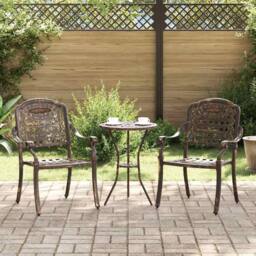 Berkfield Home Garden Chairs 2 pcs Bronze Cast Aluminium