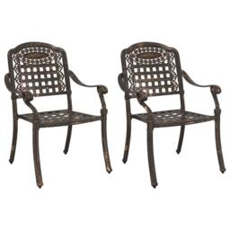 Berkfield Home Garden Chairs 2 pcs Bronze Cast Aluminium - thumbnail 2