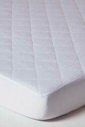 Homescapes Quilted Mattress Protector in White - Size: Super King - thumbnail 1
