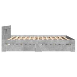 Berkfield Home Bed Frame with Headboard without Mattress Concrete Grey 120x200 cm - Size: Small Double - thumbnail 6