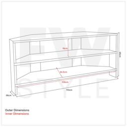 FWStyle Promo Green Corner TV Unit (H) 45 (W) 110 (D) 36cm - thumbnail 5