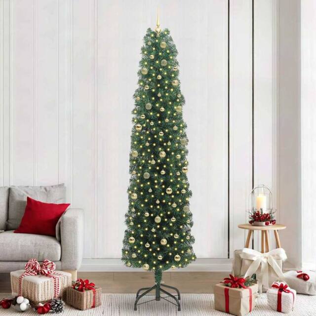 Berkfield Home Artificial Christmas Tree with 300 LEDs with Stand Green 240 cm - image 1