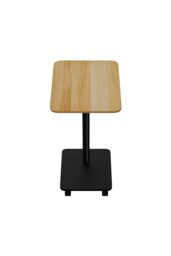 Living and Home Modern Minimalist C Shaped Side Table with Lockable Wheels in Light Oak - thumbnail 7
