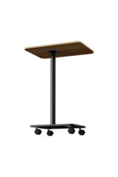 Living and Home Modern Minimalist C Shaped Side Table with Lockable Wheels in Light Oak - thumbnail 6
