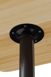 Living and Home Modern Minimalist C Shaped Side Table with Lockable Wheels in Light Oak - thumbnail 8