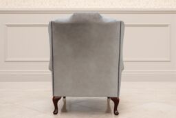 Somnior Classic Chesterfield Arm Chair Dapple Fabric UK Manufactured in Silver - Size: 1 Seater - thumbnail 3