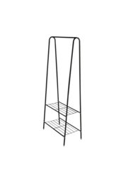 Living and Home Freestanding Metal Clothing Rack Garment Holder with 2-Tier Wire Shelf in Black - thumbnail 3