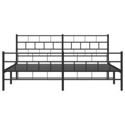 Berkfield Home Metal Bed Frame with Headboard & Footboard Black 193x203 cm - thumbnail 6