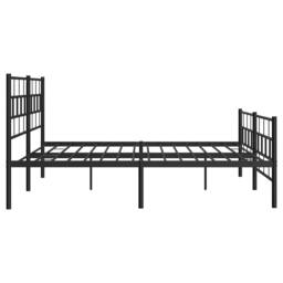 Berkfield Home Metal Bed Frame with Headboard & Footboard Black 193x203 cm - thumbnail 7