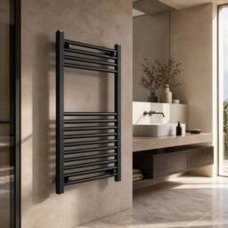 Balterley Round Straight Towel Radiator, 800x500mm in Grey - thumbnail 4
