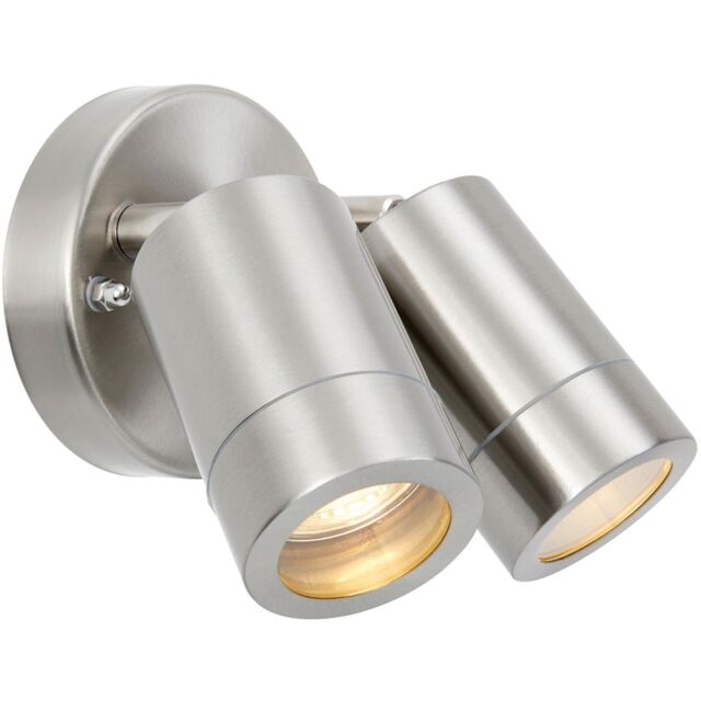 Loops Twin Light Adjustable Spotlight - 2 x 7W LED GU10 - Marine Grade Stainless Steel in Metallics - image 1