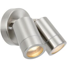 Loops Twin Light Adjustable Spotlight - 2 x 7W LED GU10 - Marine Grade Stainless Steel in Metallics - thumbnail 1